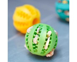 Huisdier Speelgoed Ballen - Voer Dispenser - Mentale Stimulatie - Natuurlijk Rubber Materiaal - 5cm Diameter - Meerkleurig