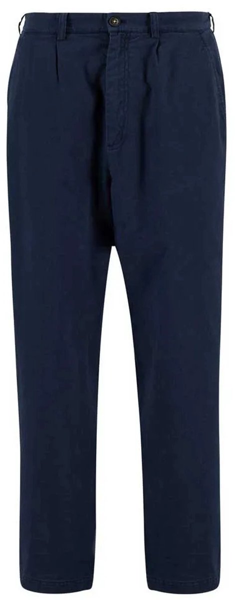 Barbour Mtr0801 Linen Relaxed Fit Broek Blauw 34 Man