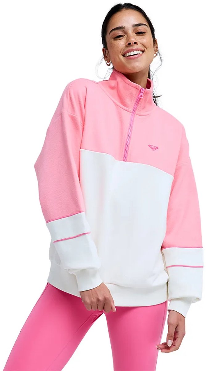 Roxy Ess Energy New Sweatshirt Met Halve Rits XL Vrouw Plumeria