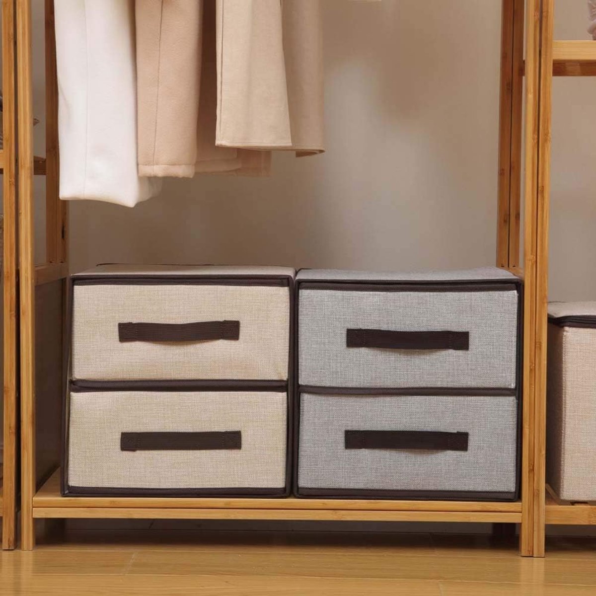 Opbergdoos - Lade Organizer - Kleding Kast - Opvouwbaar Ontwerp - 30x30x30 cm - Beige