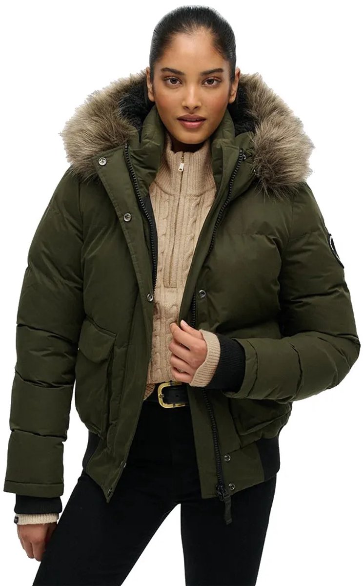 Superdry Everest Microfibre Ella Bomberjack Dames Gewatteerde jassen Groen