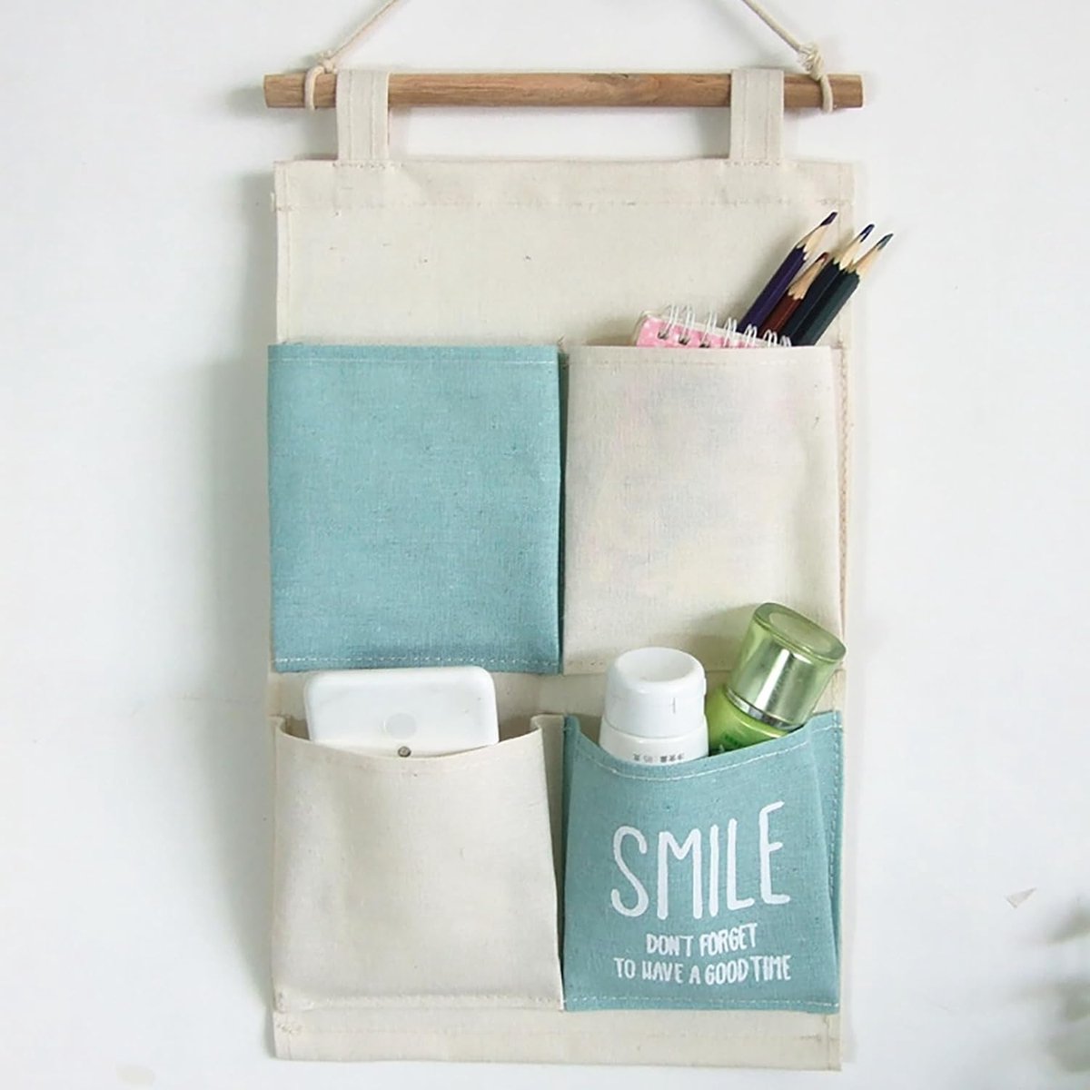 Opbergtas Deur - Hangende Organizer - Ruimte Besparen - 4 Ruime Vakken - 24x38cm - Blauw