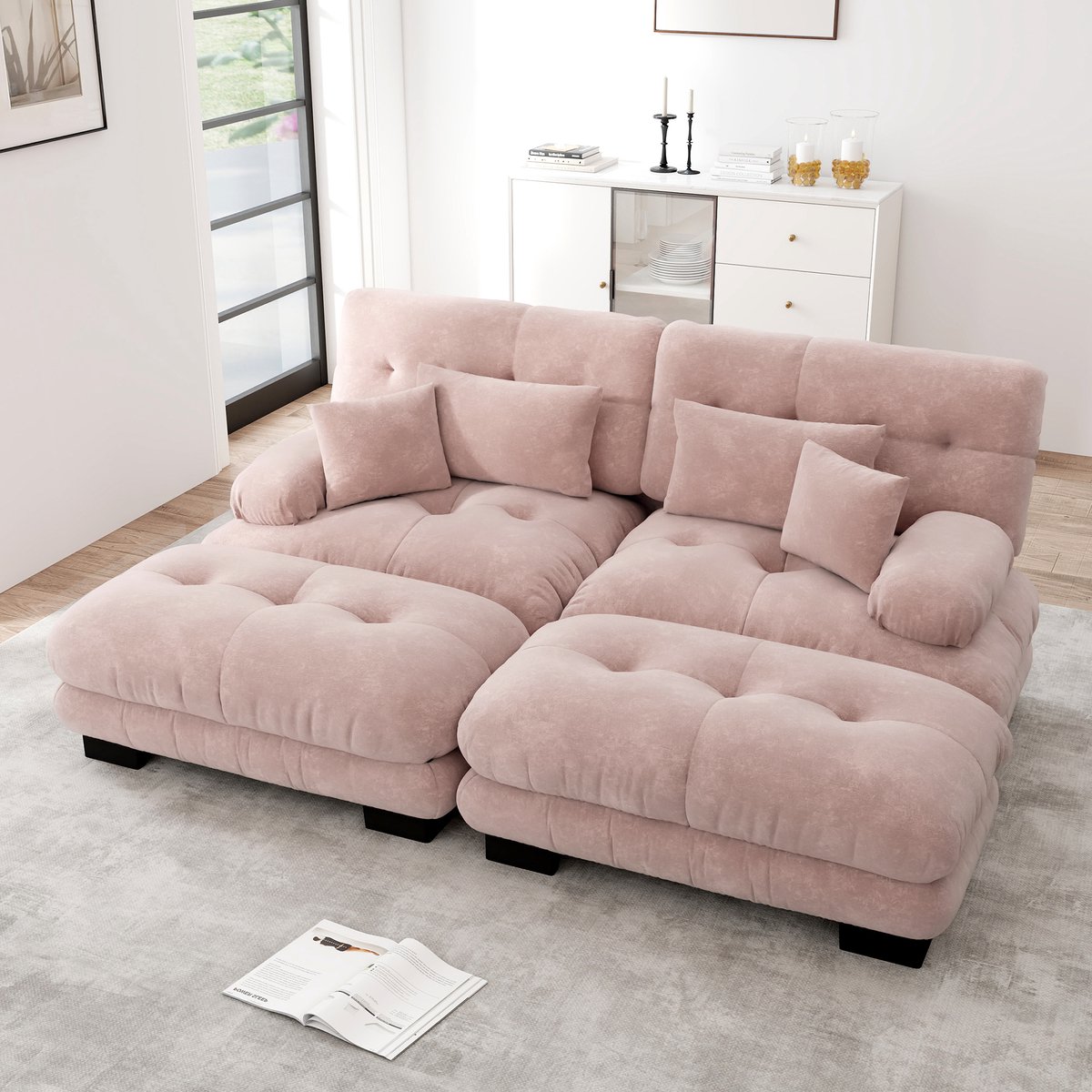 MODFU Modulaire Bank - Diepe Zitting En Brede Armleuningen - Trendy - Woonkamer - Chenille