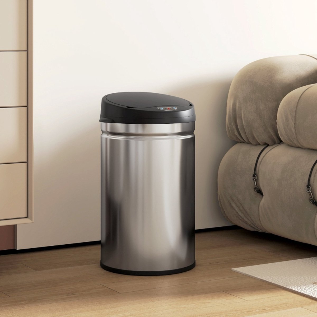 REDOM - Sensorafvalbak - Aanraakvrij - Soft-Close - Modern - Voor Keuken - Roestvrij Staal - Zilver - 30 L