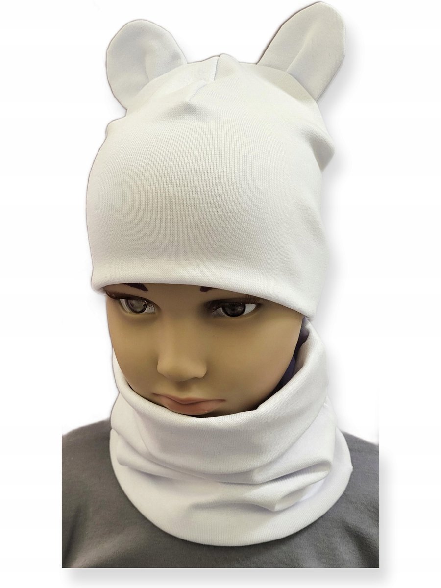 Dartomik - Babyset - Muts en Sjaal - Wit - 34-38 cm - Oeko-tex Standaard 100