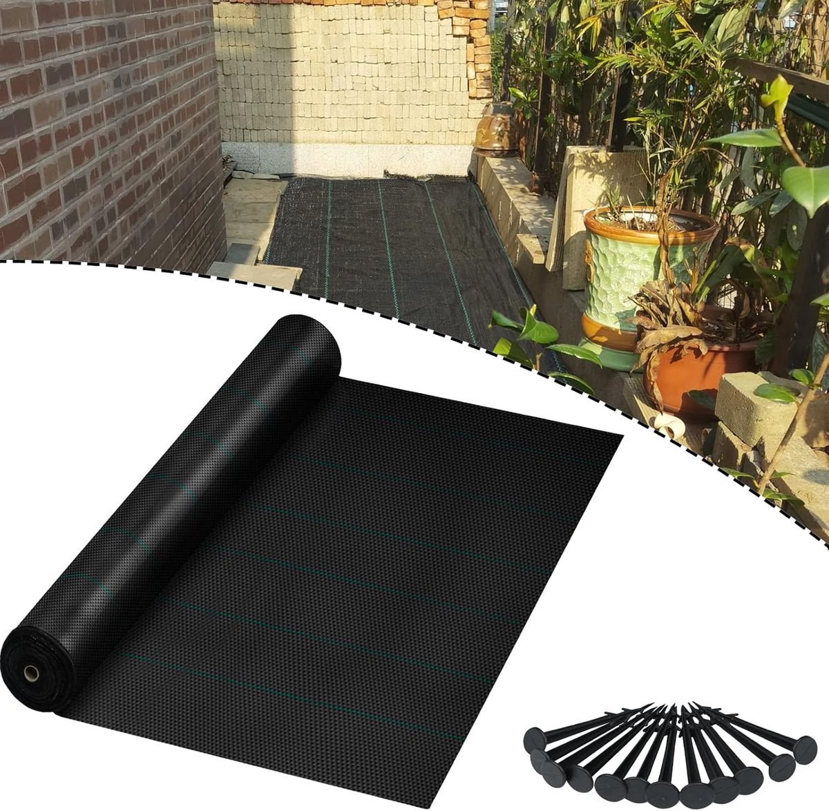 Tuinvlies Onkruiddoek - Worteldoek Gronddoek - Tuin Onderhoud - Waterdoorlatend Scheurvast - 2 x 5 Meter - Zwart