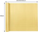 Goudkleurig PVC-hekwerk op rol, 120cm hoog en 300/400/500cm lang.