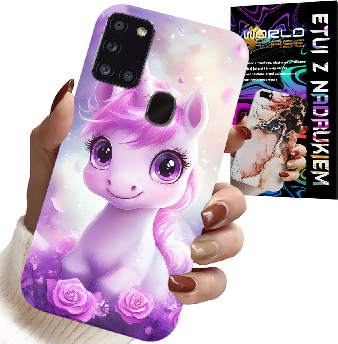 HOESJE VOOR SAMSUNG GALAXY A21S - LEUKE EENHOORN, PATRONEN VOOR KINDEREN