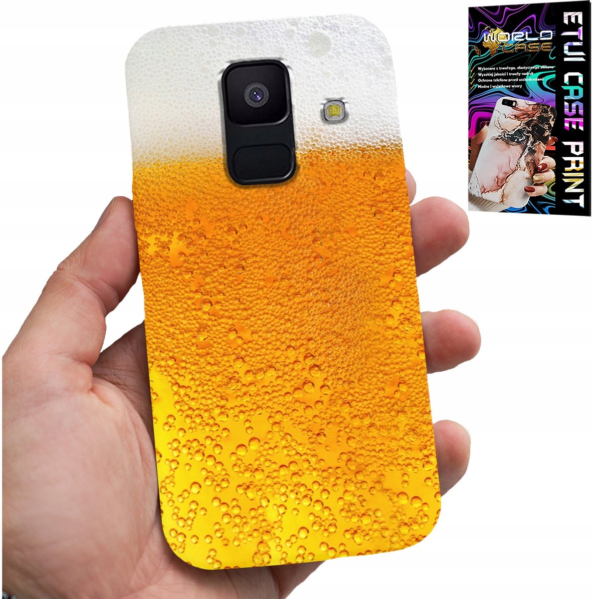 HOESJE VOOR SAMSUNG A6 2018 - BIER, BIERMUG MET PATROON VOOR HEREN