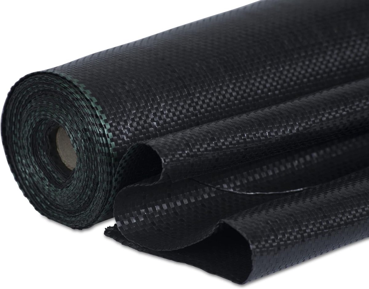 Vloerweefsel - Anti-onkruid weefsel - Bodem stabiliseren - Waterdoorlatend UV-bestendig - 10x2 meter - Zwart