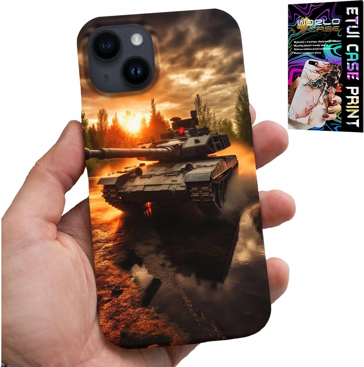 iPhone 15 hoesje - Tank, oorlog, militair, patronen