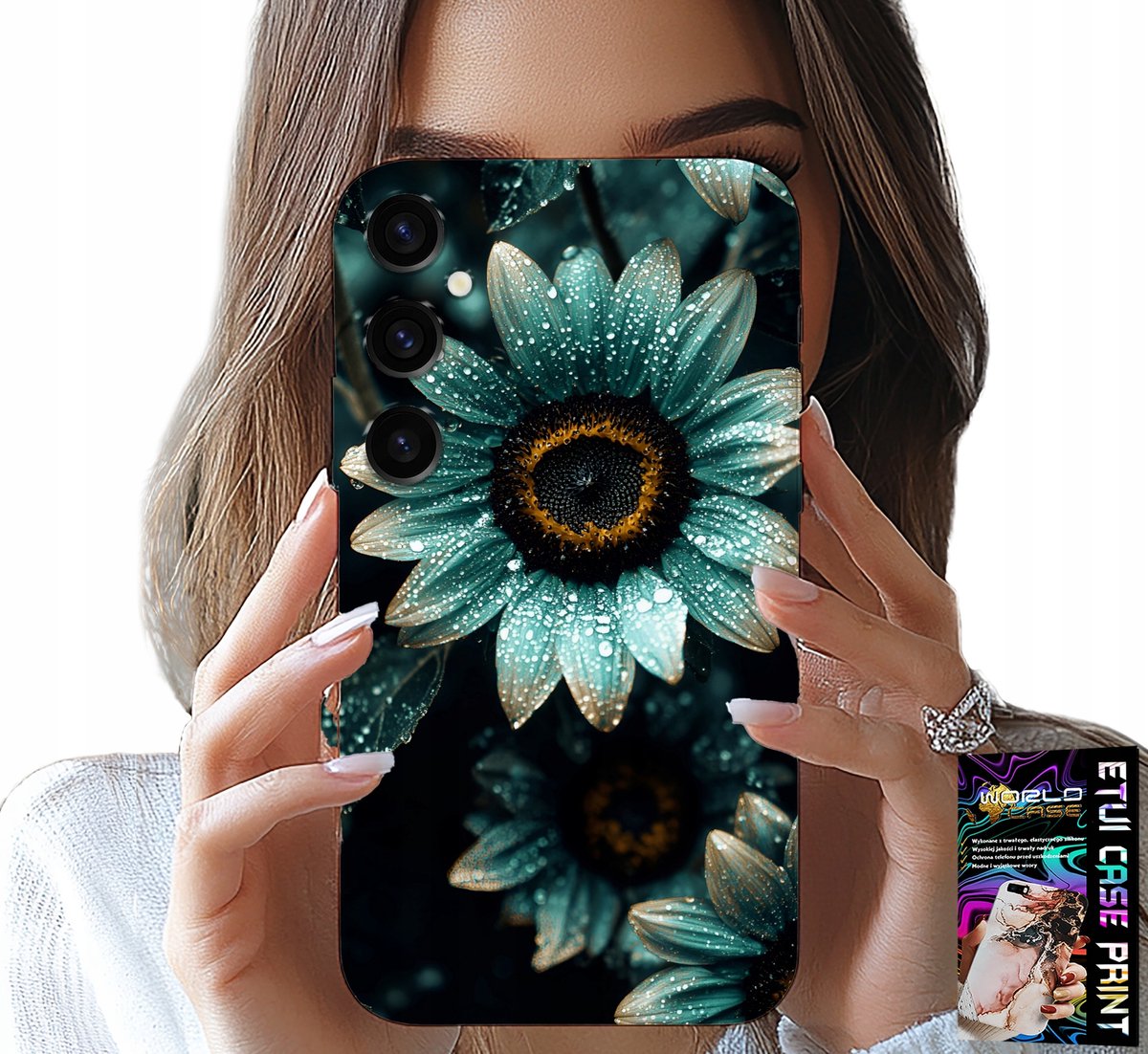 HOESJE VOOR SAMSUNG GALAXY A25 5G - BLAUWE GERBERA + FOLIE