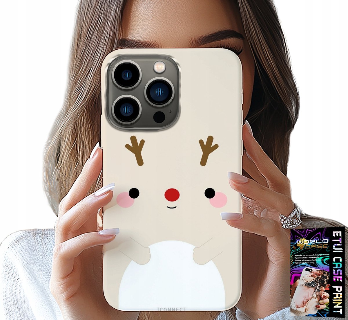 HOESJE VOOR IPHONE 16 PRO MAX - RENDIER, RENDIER, KERSTPATRONEN