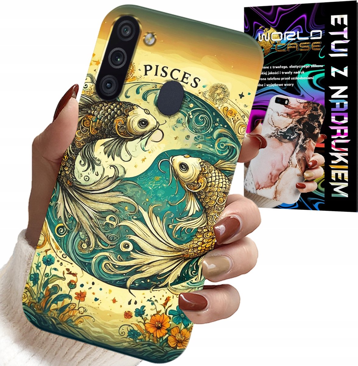 HOESJE VOOR SAMSUNG GALAXY A21 - STERRENBEELD, VISSEN ASTRONOMIE + FOLIE