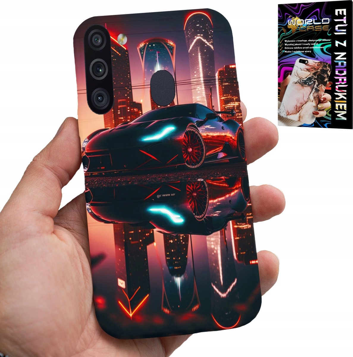 HOESJE VOOR SAMSUNG GALAXY A21 - CARS FAN, PATRONEN VOOR MANNEN + FILM