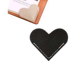 Handgemaakte hartvormige bladwijzer - schattig en praktisch - 1 stuk - PU-leer