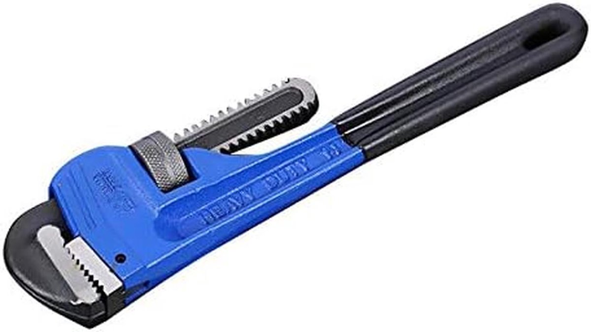 Verstelbare pijpsleutel - Loodgieterssleutel gereedschap - Reparatie en montage - Metrische schaal markering - Maximale klem 98mm - Blauw
