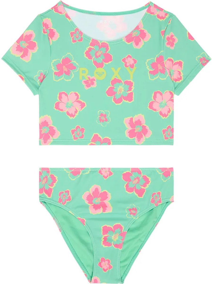 Roxy Set Crop Korte Mouw Rash Guard 16 Years Meisje Katydid Tropicool