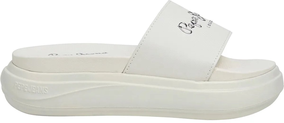 Pepe Jeans Bella Log Slippers Wit EU 41 Vrouw