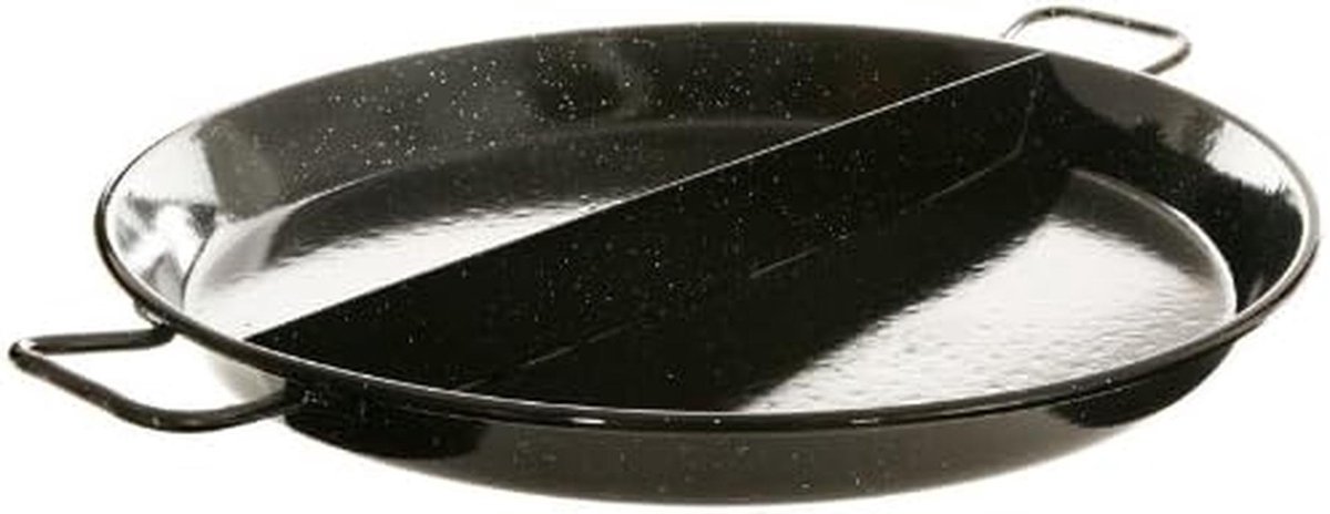 Grote Geëmailleerde Paella Pan met Deksel, 2-Delig, Geschikt voor Alle Warmtebronnen