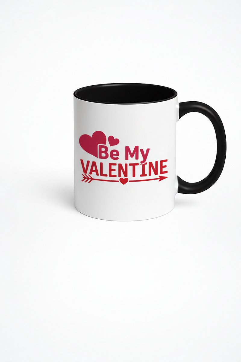 Valentijn Mok - Be My Valentine Koffiebeker met Hartjes - Romantisch Cadeau