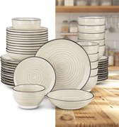 MÄSER 931461 Dalia Dinner Service for 6 People Made of High-Quality Hotel Porcelain in White, 12-Piece Plate Set in Vintage Design, Durable Porcelain
