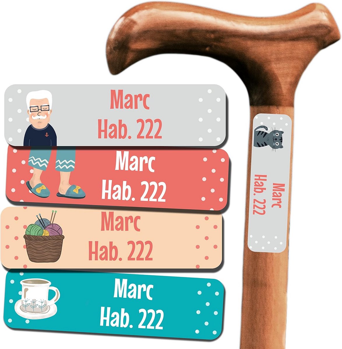 50 Stuks Naamstickers voor Huishoudtextiel - Personaliseerbaar Adreslabel