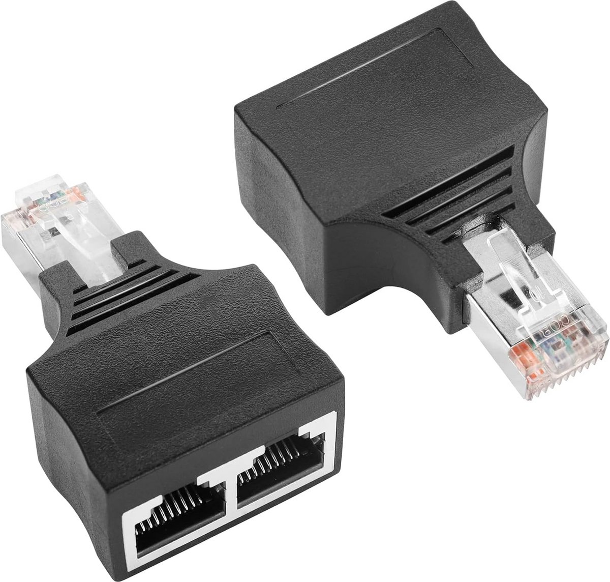 RJ50 10P10C 10 Pins Adapter Man naar 2x Vrouw voor Geschakelde Netwerken