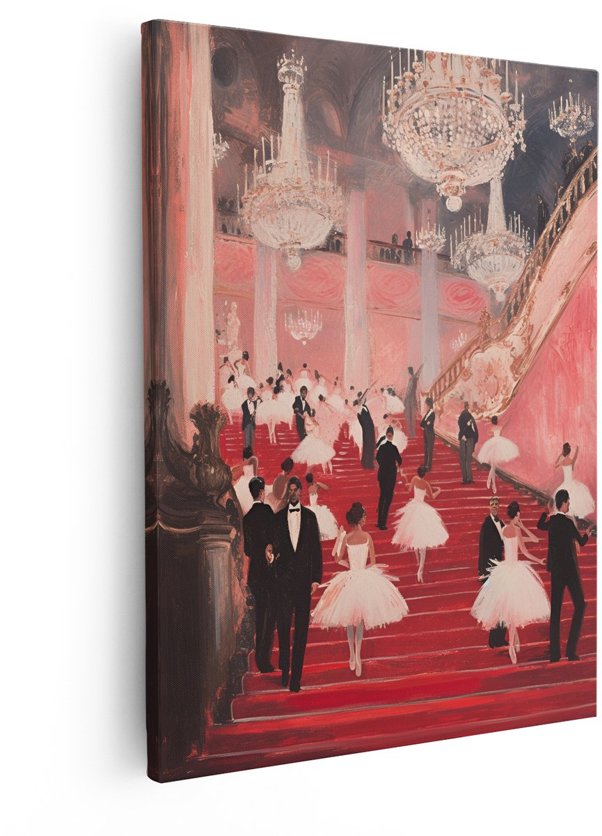 Artaza Canvas Schilderij Ballerina - 40x50 cm - Wanddecoratie Vintage - Muurdecoratie Klas