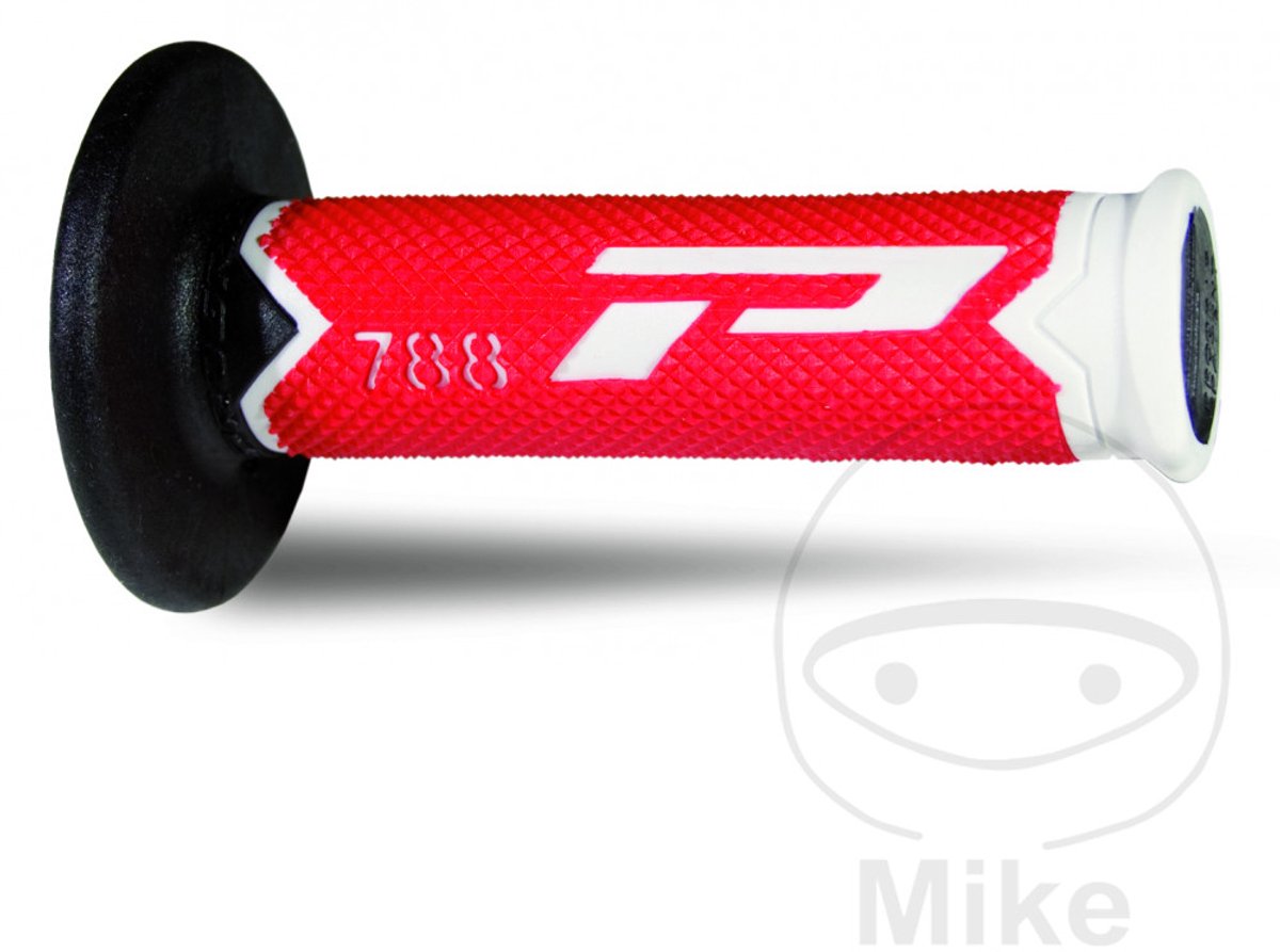 Poignée ProGrip off road 788 rouge noir blanc pour moto enduro cross Ø22mm Neuf