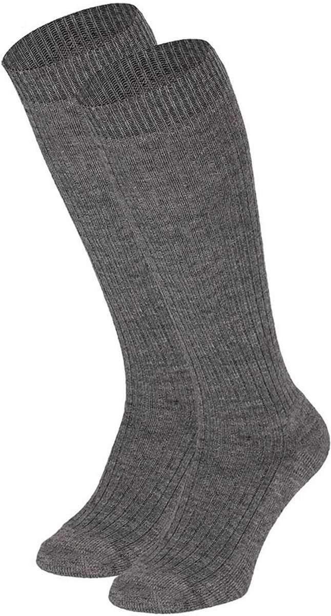 Angro - 3-Pack - Sterke Kniekousen - Badstof Voetbed - Merino Wol - Heren / Dames - grijs - 42-45 - 136010000