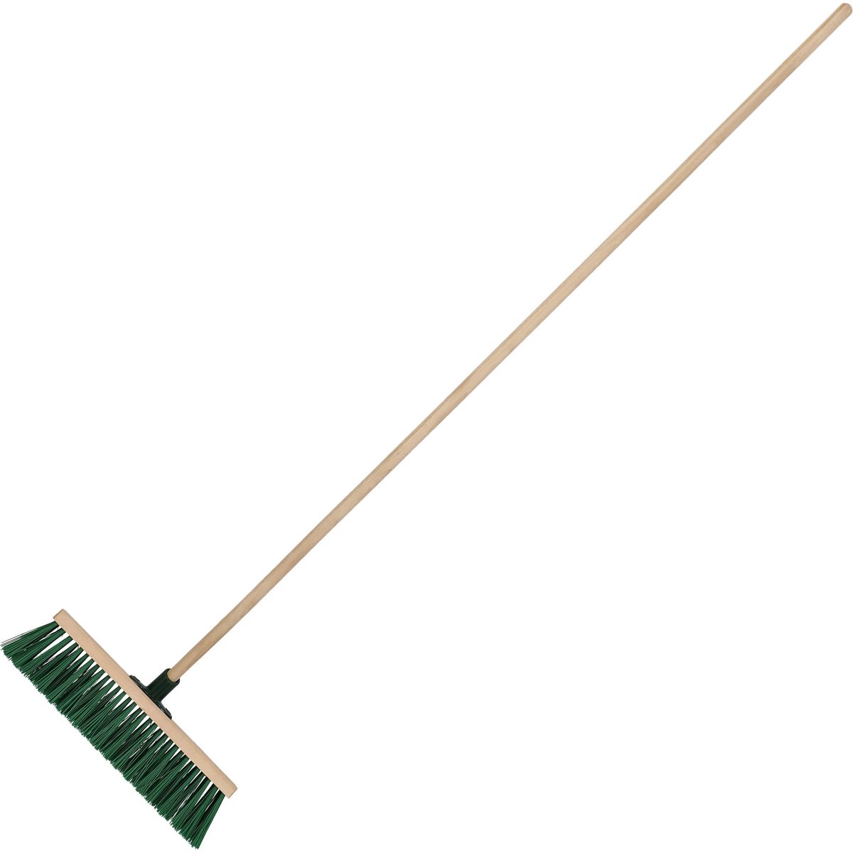 KOTARBAU® Straatbezem, Veegbezem, Tuinbezem, Beukenhout, 40 cm, Groen, Buitenbezem, Harde Veegbezem, Houten Straatbezem, met Houten Steel