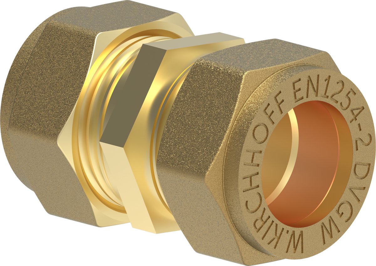 KIRCHHOFF MS fitting, blanco, 12 mm, knelfitting voor koperen buis,