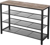 Hoppa! Schoenenrek - Metaal - 90 x 31 x 73 cm (BxDxH) - Vintage Greige