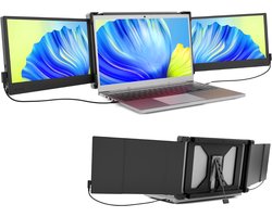 Nexvo® Krachtige en Professionele Portable Monitor Pro 2024 - Full HD - 13” / 16.5” Tri-Screen - Laptop Scherm Uitbreider - Zwart - ‎23cm x 33cm x 3cm