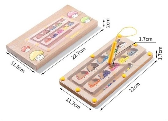 Magnetische stripnummers en paddestoel houten doolhof | Pen Control Training Educatief spel voor fijne motoriek en logisch denken Geschikt voor kinderen vanaf 3 jaar — afbeelding 3