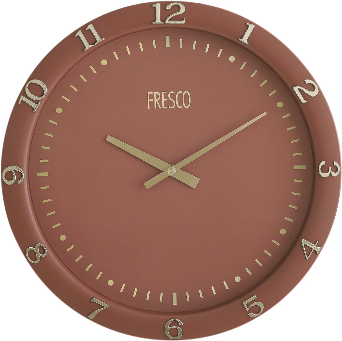 Fresco Wandklok 30 cm Terracotta - Stille Wandklok - Moderne Wandklok