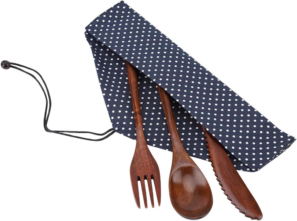 Houten keukengerei set voor diner en presentatie - eetlepels en vorken