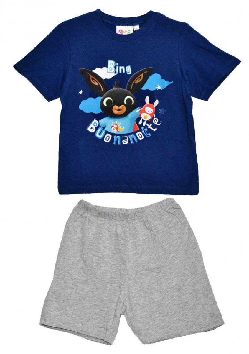 BING shortama - blauw met grijs - Bing Bunny pyjama - maat 110/116