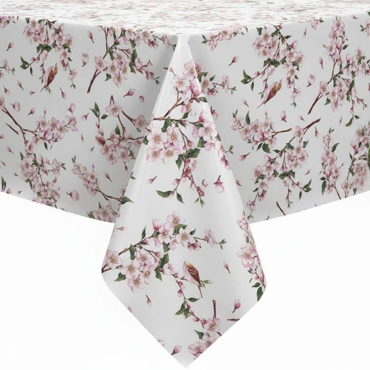 Protecttable - Tafelzeil Cherryblossom Birds 140x190cm - Tafelkleed Afwasbaar - Kunststof