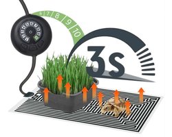 keFIRST Grafeen infrarood warmtemat 15x28cm met thermostaat voor reptielen, amfibieën, kuikens en zelf fermenteren