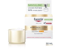 Eucerin Hyaluron-Filler + Elasticity Dagcreme SPF 30 Navulling - Anti-Rimpel Dagcrème voor Vrouwen - Vermindert Rimpels - 50 ml