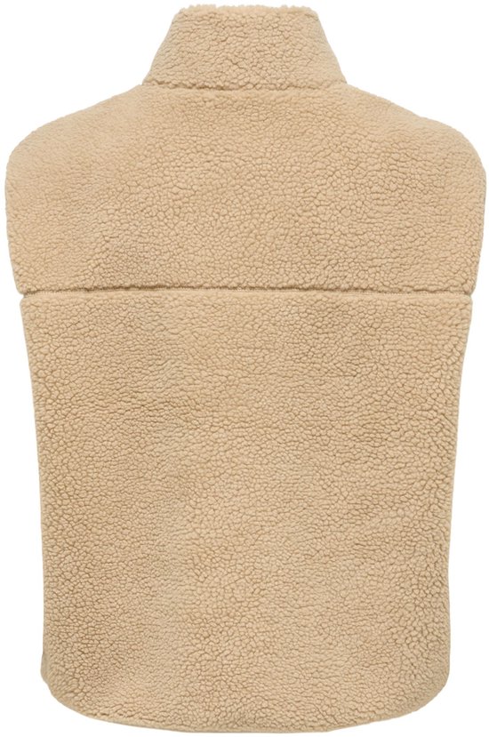 Beige teddy gilet, achterkant