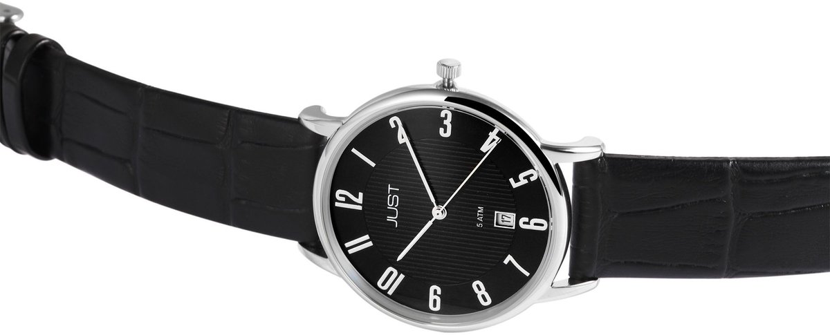 JUST Herenhorloge van echt leer Saxton Just herenhorloge met echte leren band