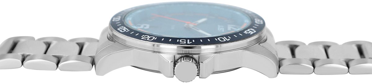 JUST Herenhorloge van roestvrij staal JU20168 Roestvrijstalen band, datum, modern, Ø 43 mm, 10 ATM