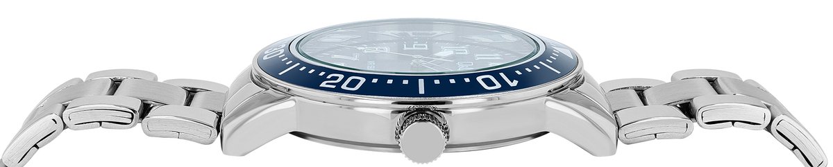 QQ-model Q60b-002py-Herenhorloge-diameter 45 mm-5 atm waterdicht-stoer model-staal-blauw-zilver