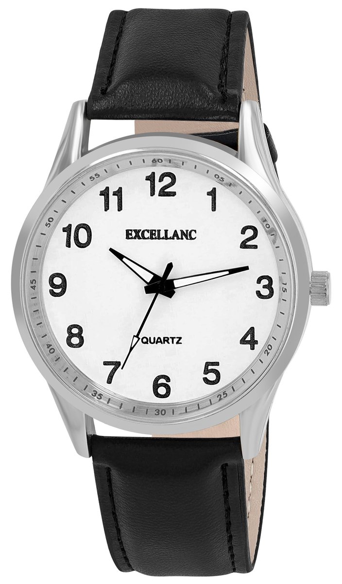 EXCELLANC Herenhorloge van imitatieleer 2900270 Herenhorloge, imitatieleren band, basic, cadeau
