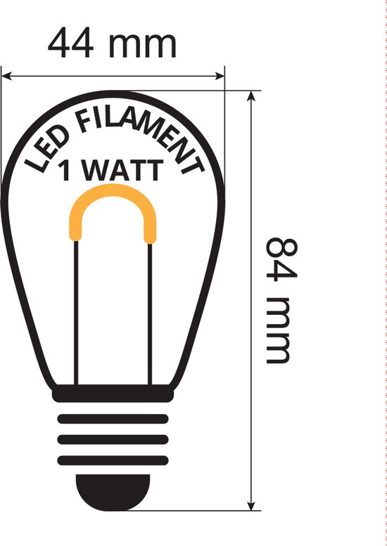 Guirlande lumineuse d'extérieur LumenXL 15 mètres 30 luminaires - Ampoules LED à filament en U 1 watt 2650 K - Variateur IP44