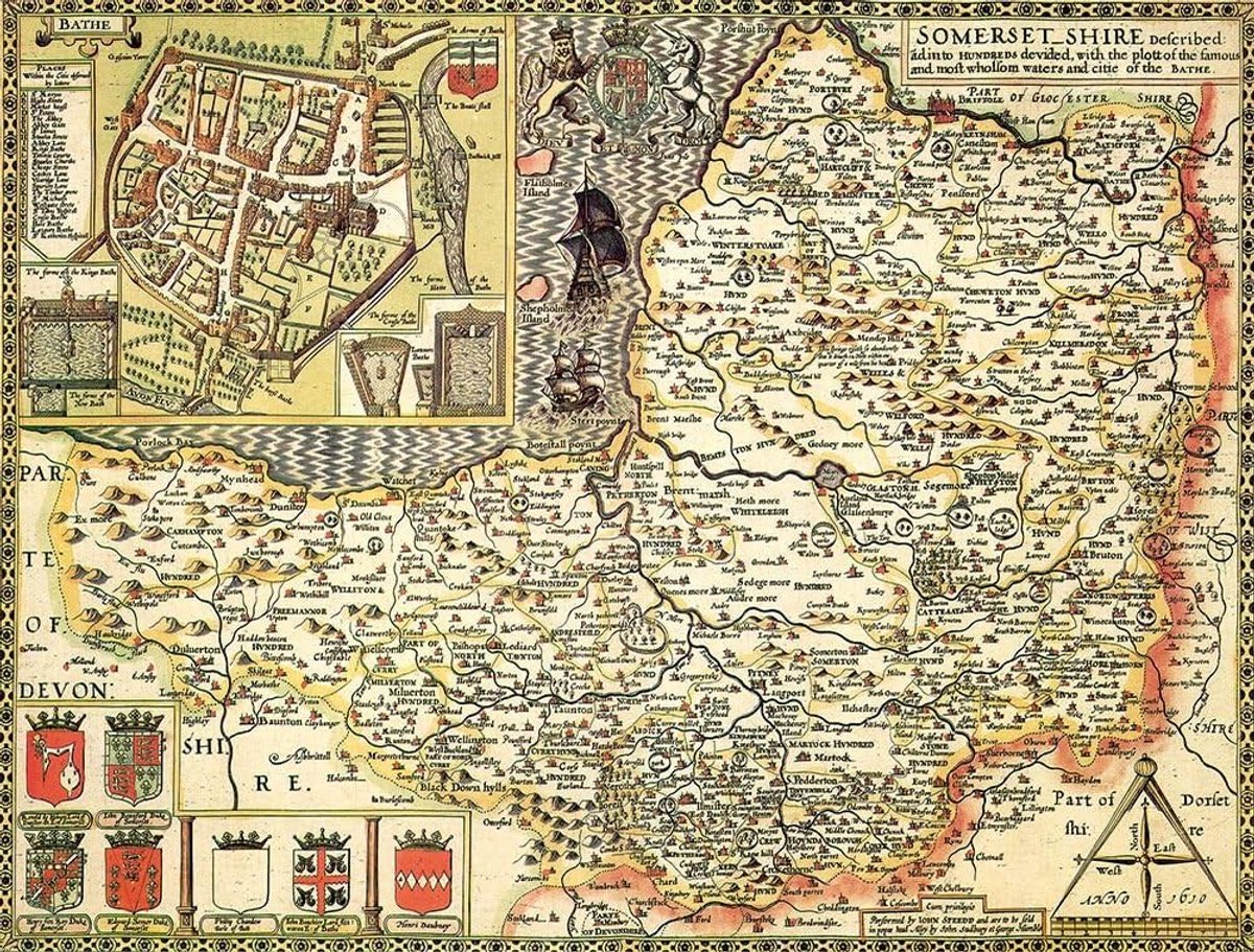 Historische Kaart Puzzel - 1000 Stukjes Legpuzzel - Ontspanning Thuis - Gedetailleerde Oude Kaart - 41x19x3 cm