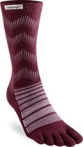 Chaussettes Plein air mi-lourdes Injinji en Wool unisexe, taille 40, rouge, M = 44